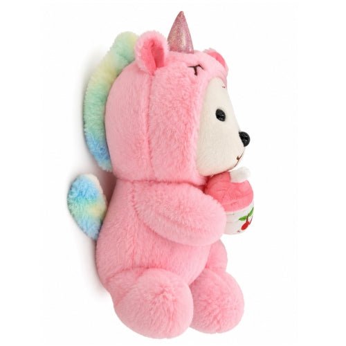 Pink Unicorn Soft Teddy Toy with Cherry Sipper β Adorable Plush Toy for Girls