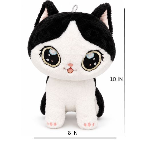 Cute Black & White Cat Plush Soft Toy β Adorable Huggable Teddy for boys and girls