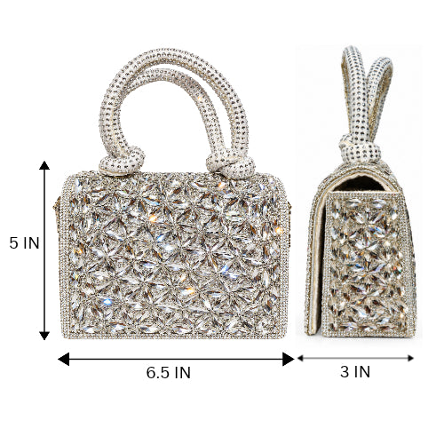 Luxury Crystal Stone Embellished Party Handbag