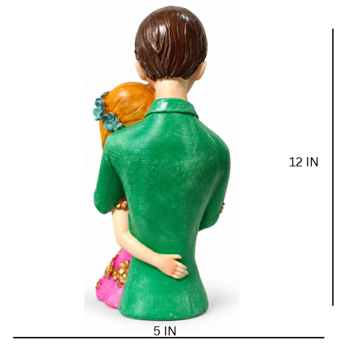 Romantic couple embracing showpiece - luxury artistic home decor showpiece for living room, office, study and tabletop decoration