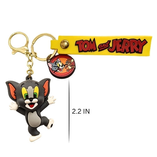 Tom & Jerry Cartoon Keychain with Strap – Cute Tom & Jerry Keyring