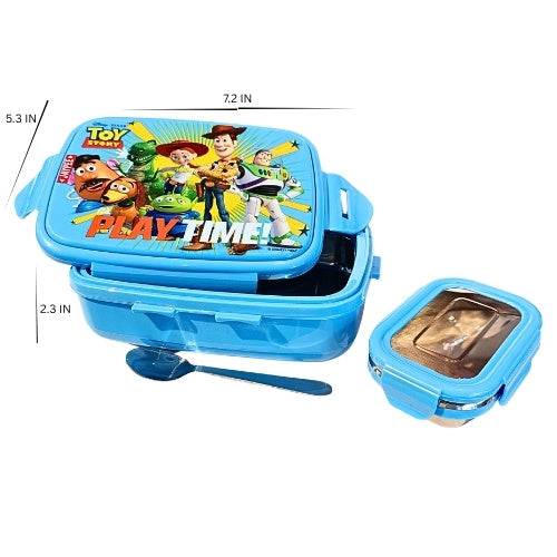 Kids Stainless Steel Insulated Lunch Box with Spoon | Spill-Proof Silicone Seal | Leak Resistant Tiffin Box for School | Food Grade & BPA Free