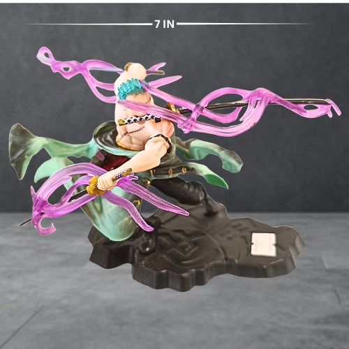 One Piece Roronoa Zoro Three Sword Style Action Figure with Black Display Base | Anime PVC Collectible Statue for Fans & Collectors