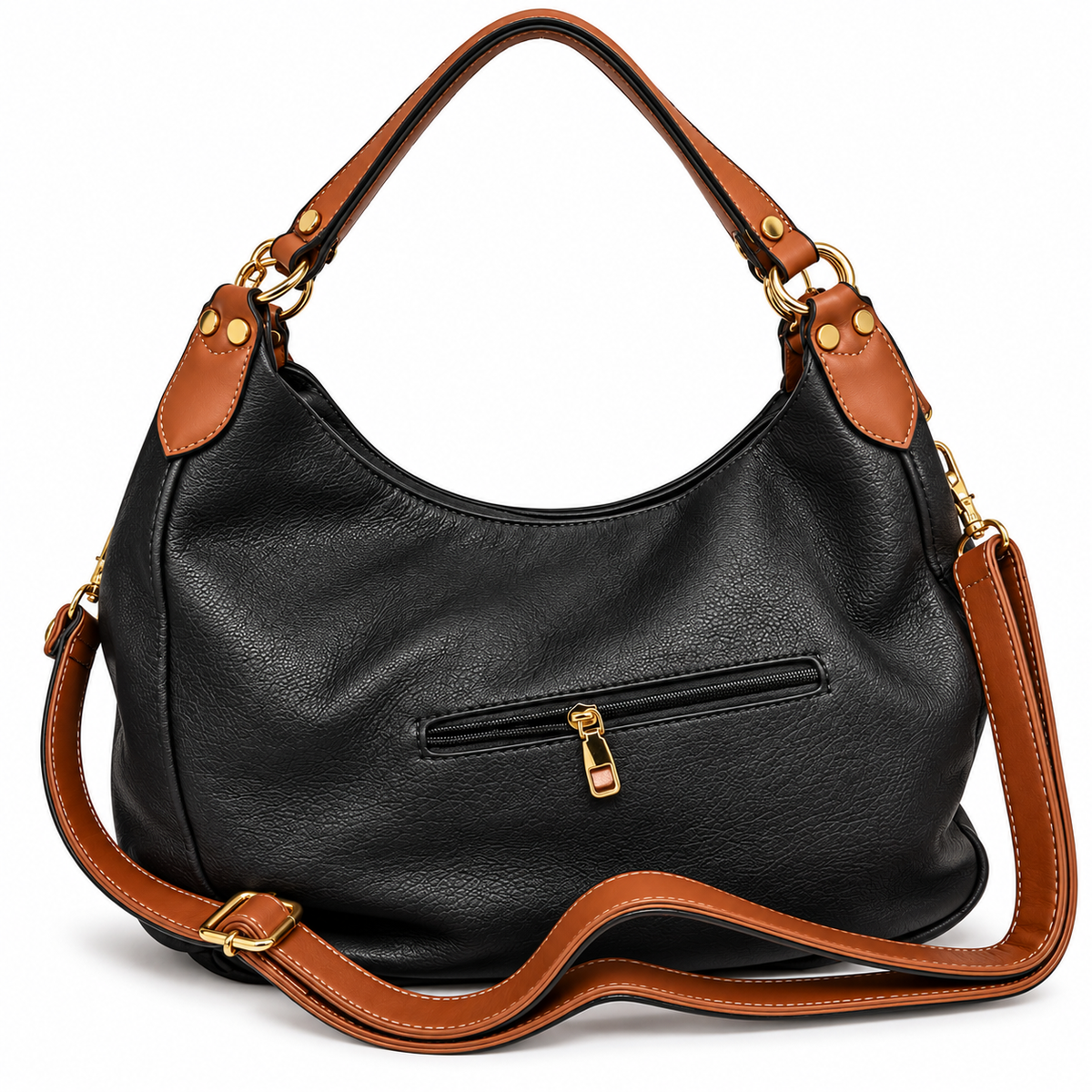 Soft Textured Hobo Shoulder Bag with Adjustable Strap – Dusty Rose