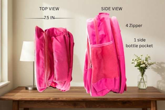 Unicorns 3D VIEW 14 INCH SCHOOL BAG FOR GIRLS | RAINBOW THEME KIDS BACKPACK FOR SCHOOL & PICNIC