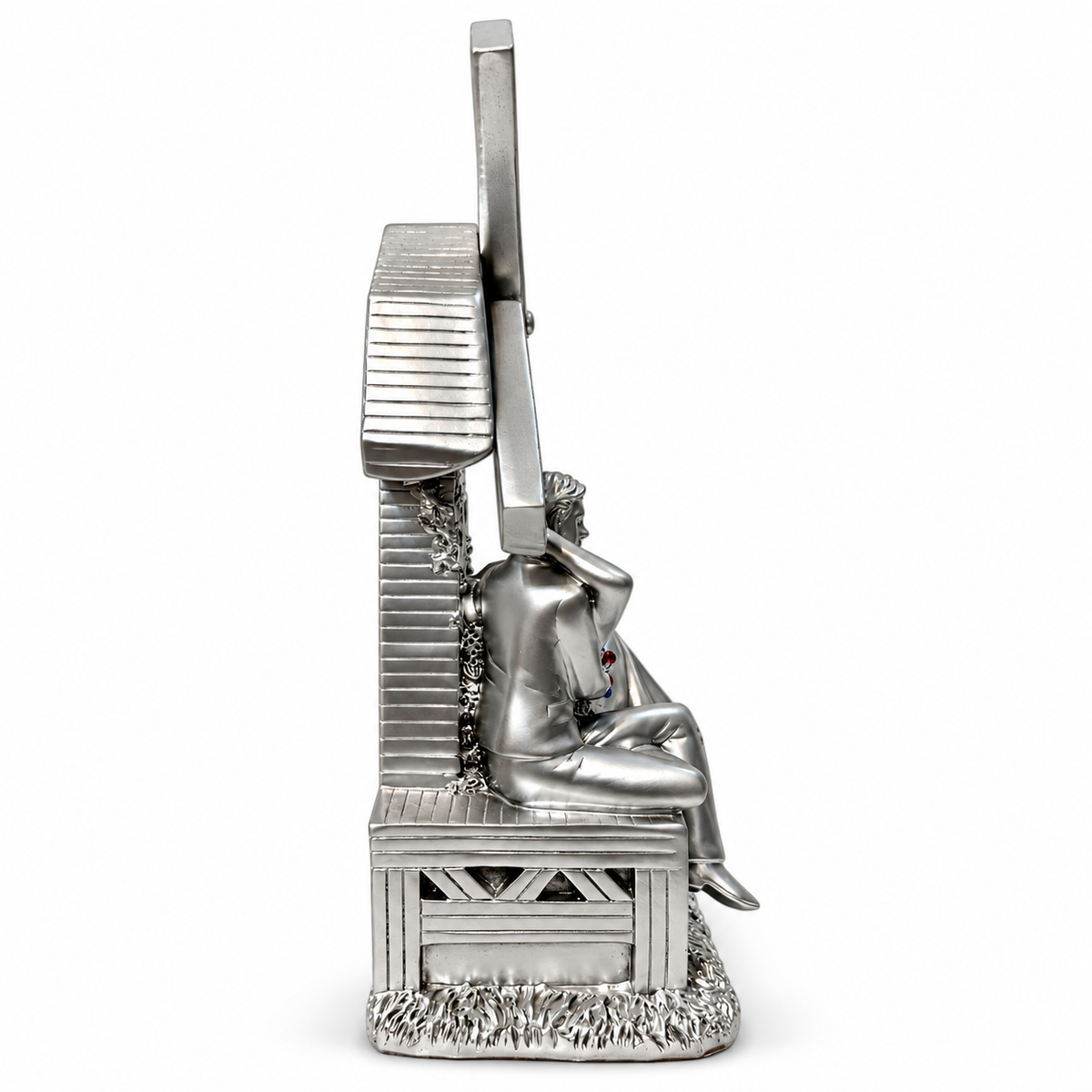 Silver windmill couple showpiece for home decor