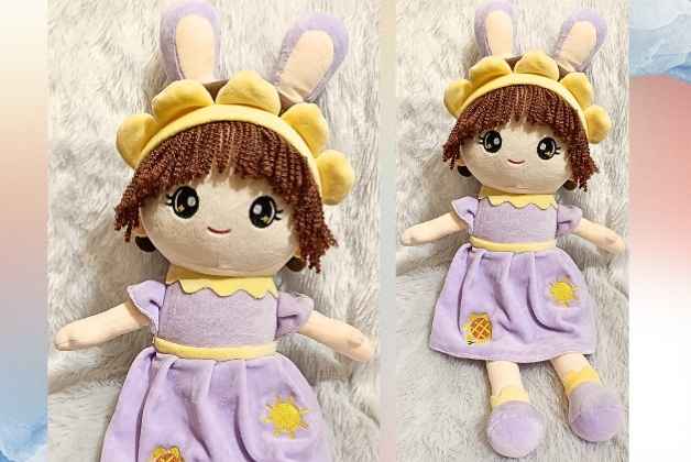 RABBIT EAR DOLL SOFT TOY (PURPLE) | FROK DOLL | GIFT FOR GIRLS