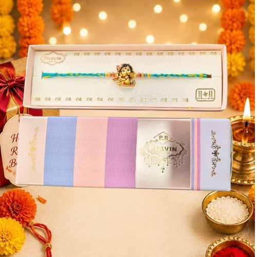 Pravin Premium Bal Krishna Rakhi with Heavy Metal Charm