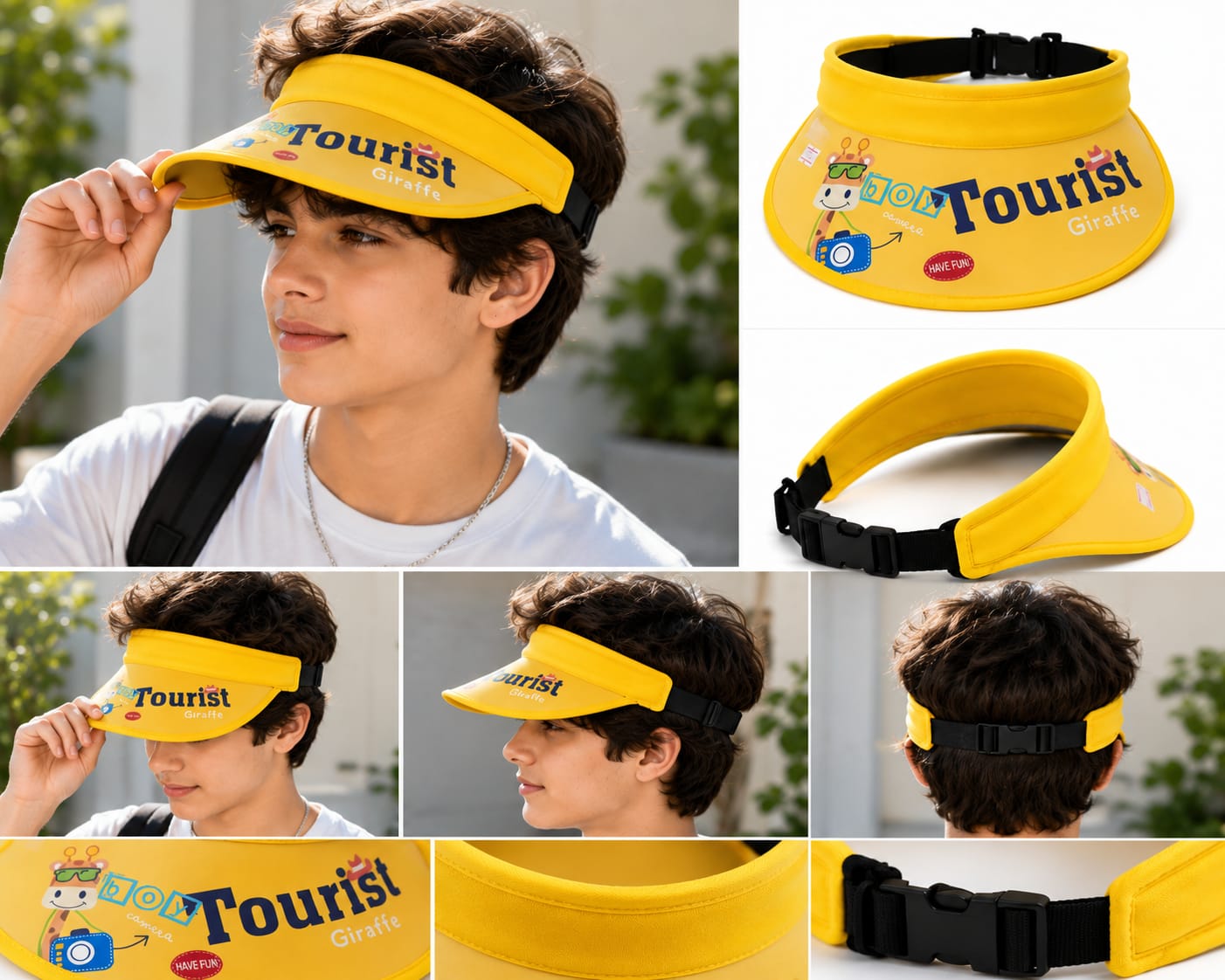 Kids Tourist Sun Visor Cap | Adjustable Summer Beach Hat for Boys & Girls