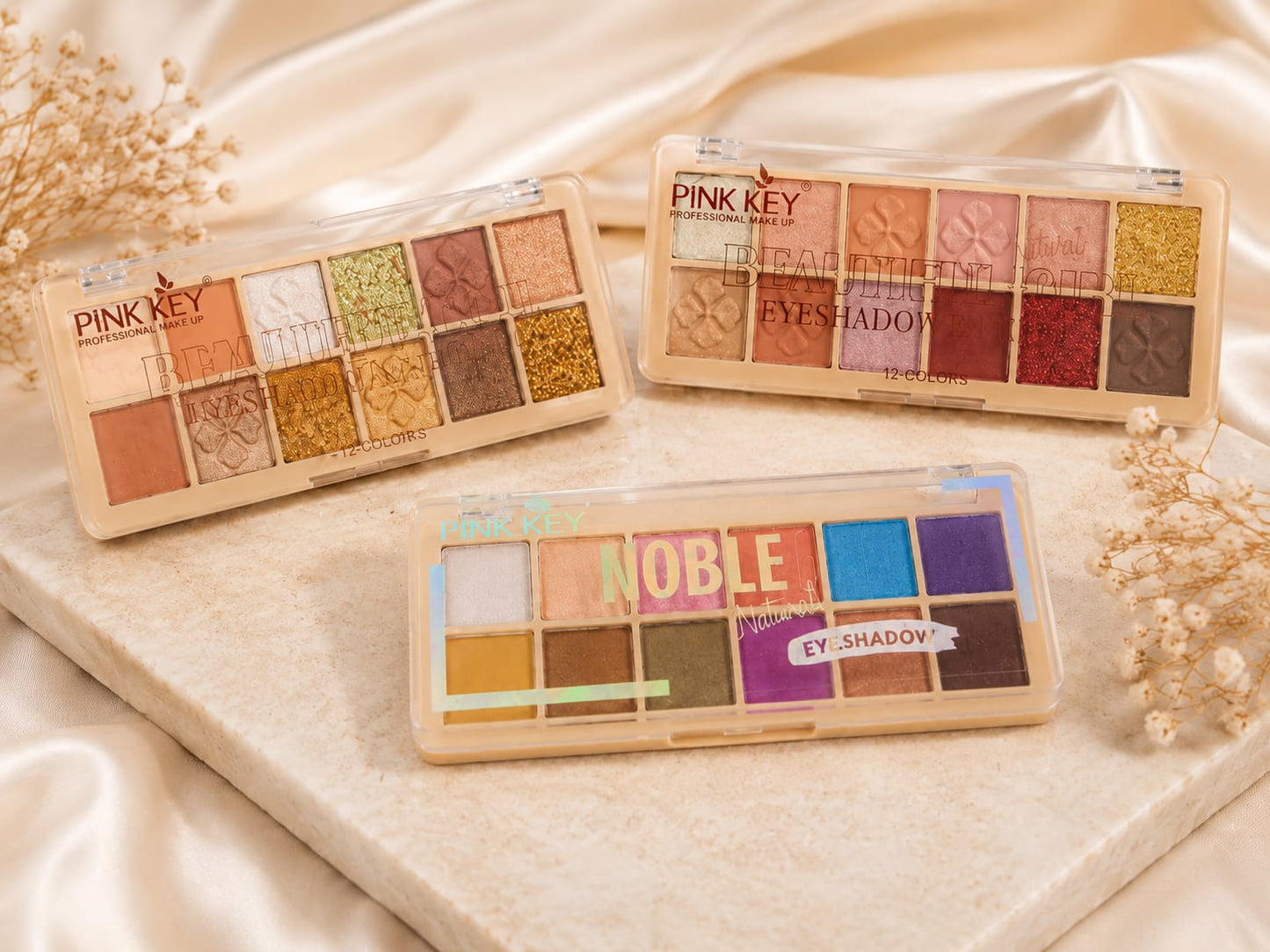 Pink Key Professional Eyeshadow Palette – 12 Color Matte & Glitter Eye Makeup Palette