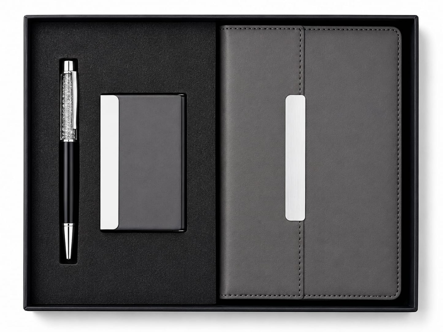 Premium 3-in-1 Executive Gift Set | Crystal Pen, Wallet & Diary Gift Box