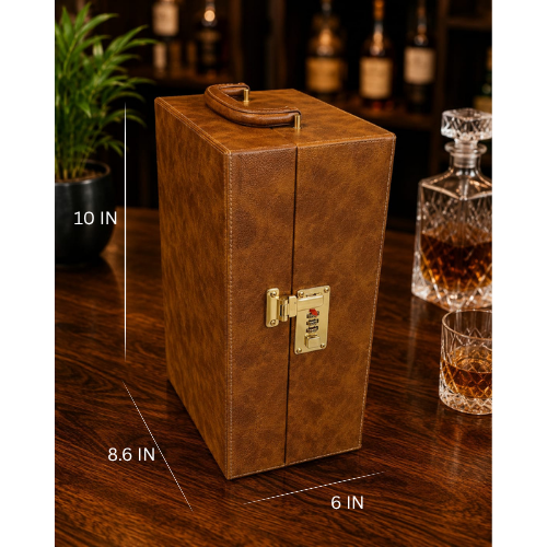 Luxury Portable Bar Set with Premium Leather Case (Brown & Dark Brown)