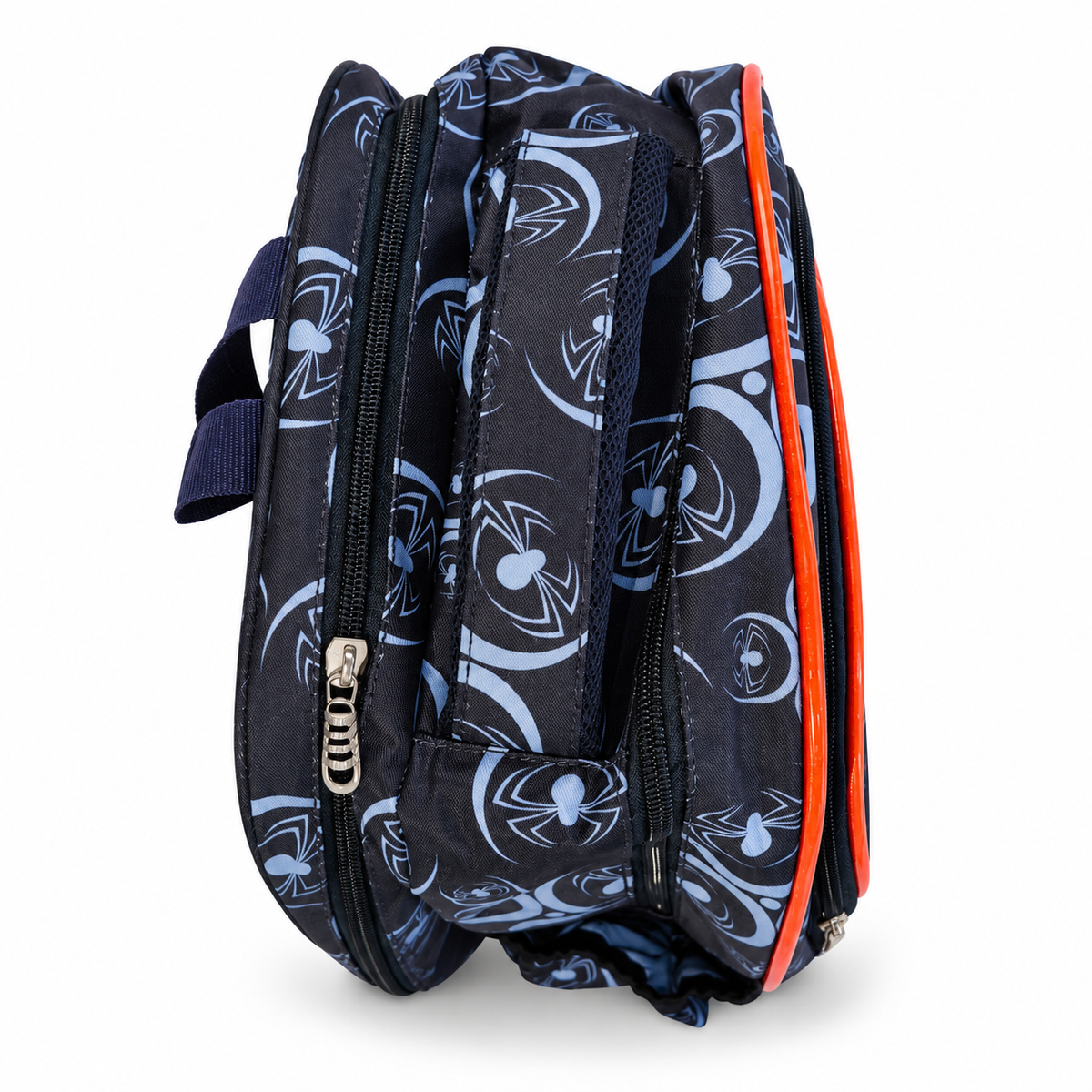 Marvel Kids School Backpack | 4 Zipper Spacious School Bag | Spider-Man Iron Man Printed with Side Pockets
