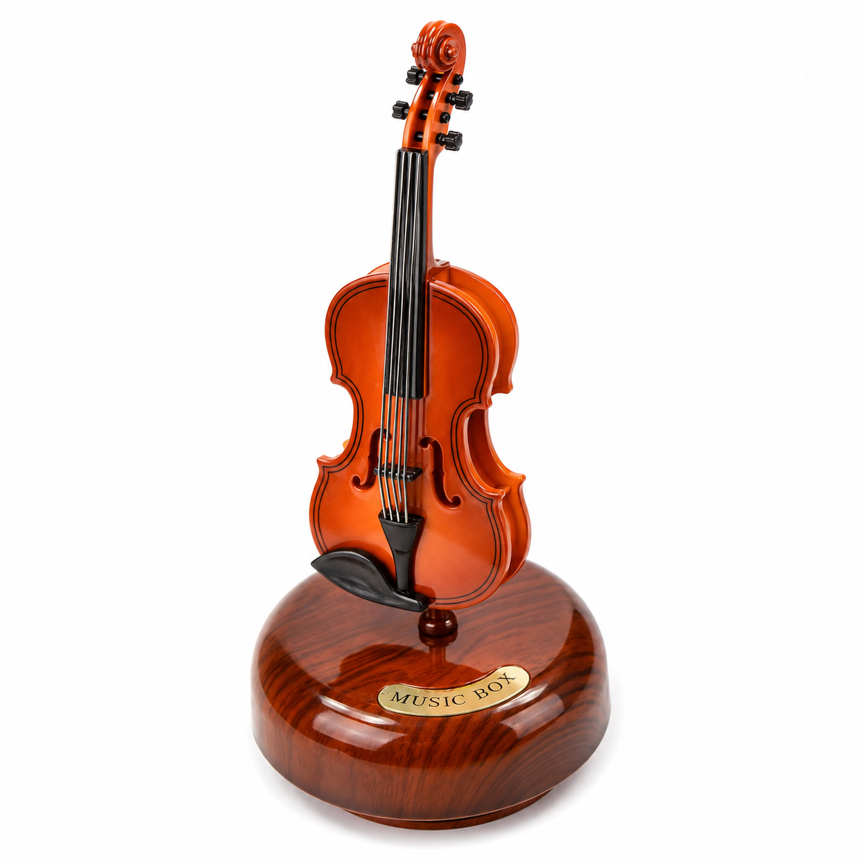 Premium Violin Wind-Up Music Box Wooden Design Showpiece