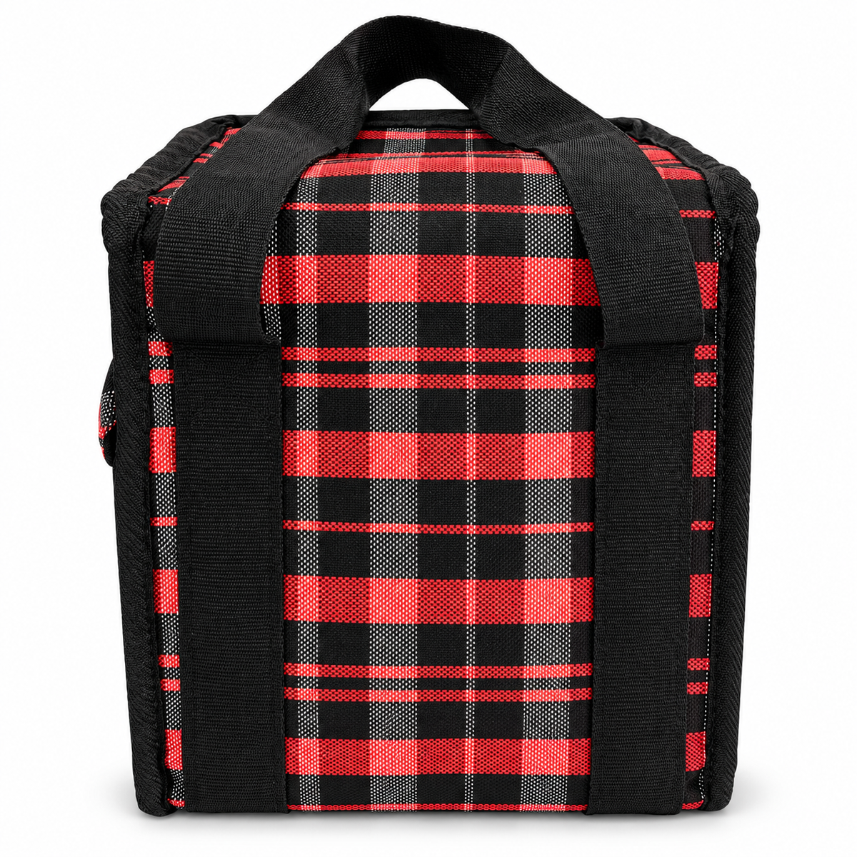 Insulated Lunch Bag for Men & Women | 2 Zipper Compartments with Side Pocket | Stylish Checkered Lunch Bag with Shoulder Strap