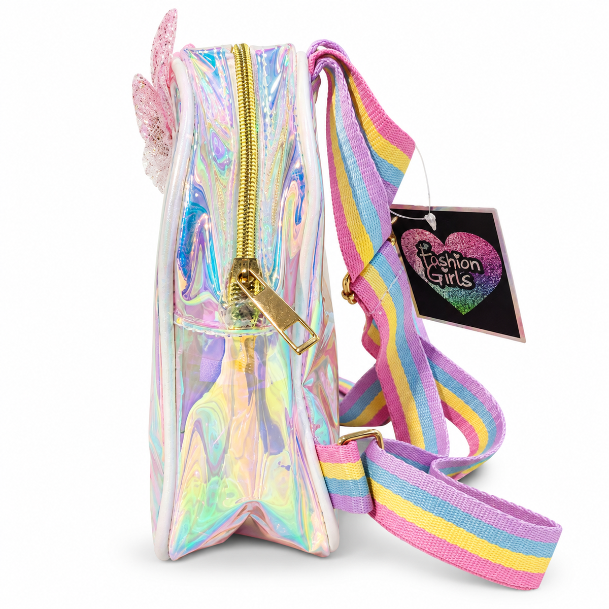 Girls Mini Backpack with Glitter Bow | Cute Cartoon Kids Backpack | 1 Zipper Small Bag