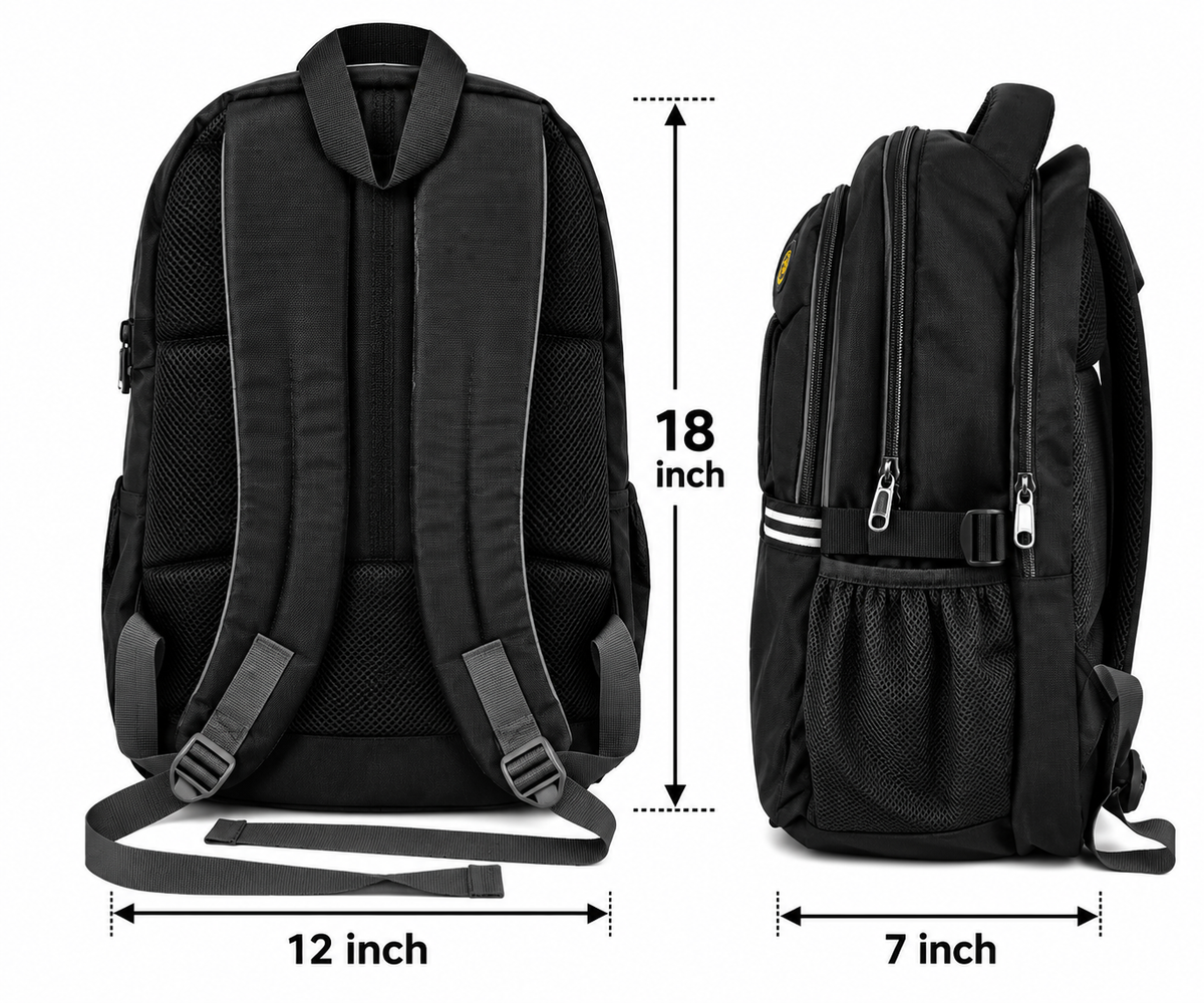 Premium Black Multi-Compartment Laptop Backpack
