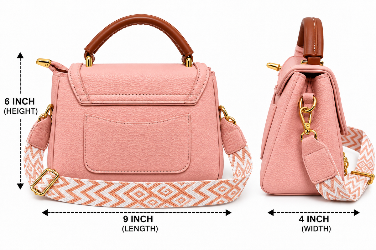 Pink Handbag / Sling Bag – Stylish Convertible Shoulder & Crossbody Bag