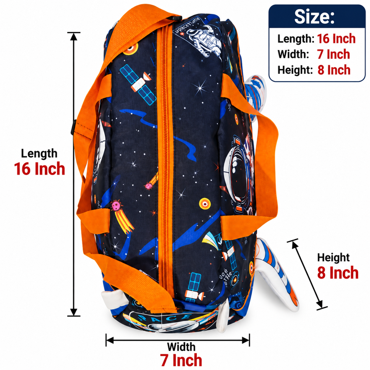 Kids Space Astronaut Travel Bag | Cute Space Theme Duffle Bag for Boys & Girls | Spacious Carry Bag