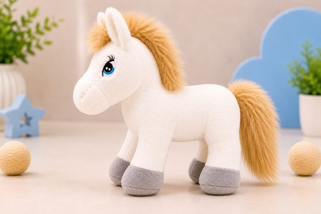 CUTE PONY HORSE SOFT TOY - MEDIUM SIZE  ANIMAL PLUSH TOY FOR KIDS