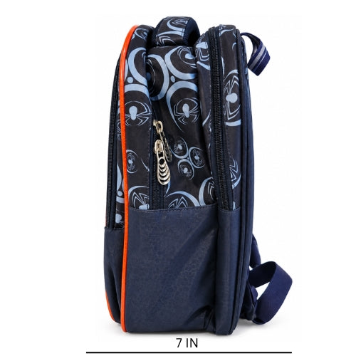 Marvel Kids School Backpack | 4 Zipper Spacious School Bag | Spider-Man Iron Man Printed  with Side Pockets
