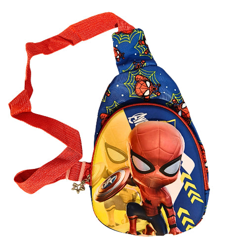 Kids 3D Cartoon Sling Bag for Boys | Single Zipper Crossbody Shoulder Bag | Cute Character Design