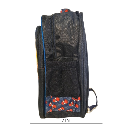 Spider-Man School Backpack for Boys | 4 Zipper Spacious Bag with 1 Bottle Pocket | Stylish Kids Backpack