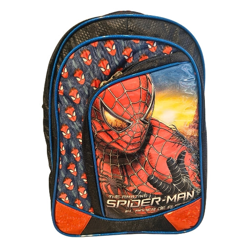 Spider-Man School Backpack for Boys | 4 Zipper Spacious Bag with 1 Bottle Pocket | Stylish Kids Backpack