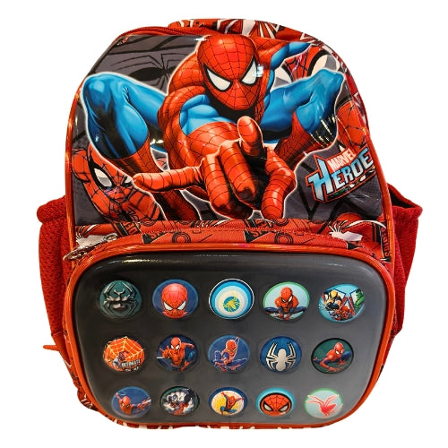 Spider-Man Kids School Backpack | 3-Zipper Spacious School Bag | Marvel Superhero Printed Backpack with Side Mesh Pockets