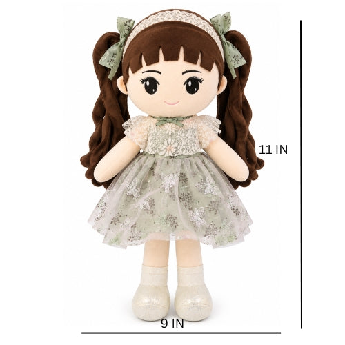 Cute Girl Doll Plush Soft Toy – Adorable Soft Doll with Beautiful Dress for Kids