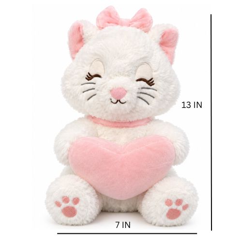 Cute White Cat Plush Soft Toy with Pink Heart – Soft &amp; Huggable Teddy for Boys and Girls