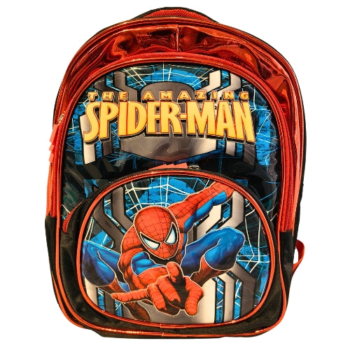 Spider-Man Kids School Backpack | 4 Zipper Spacious School Bag | Amazing Spider-Man Printed Backpack with Side Mesh Pocket