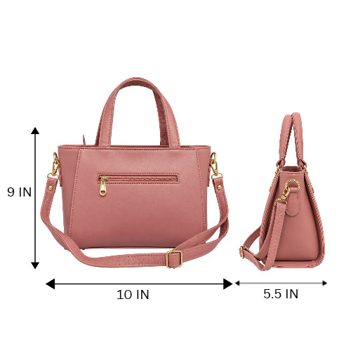 Fashion Dusty Rose Quilted Handbag with Adjustable Shoulder Strap