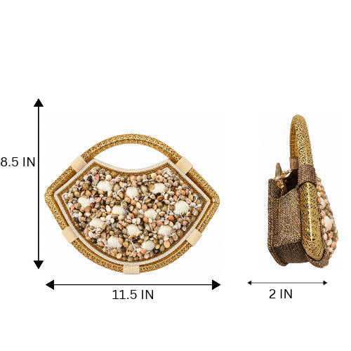 Party Wear Seashell Embellished Sling Handbag for Women