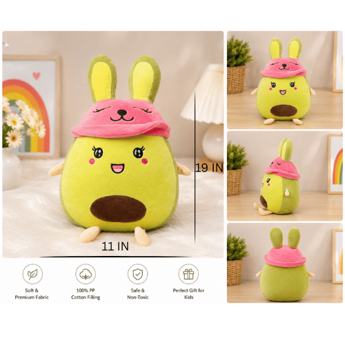 Cute Avocado Bunny Plush Soft Toy for Boys and Girls