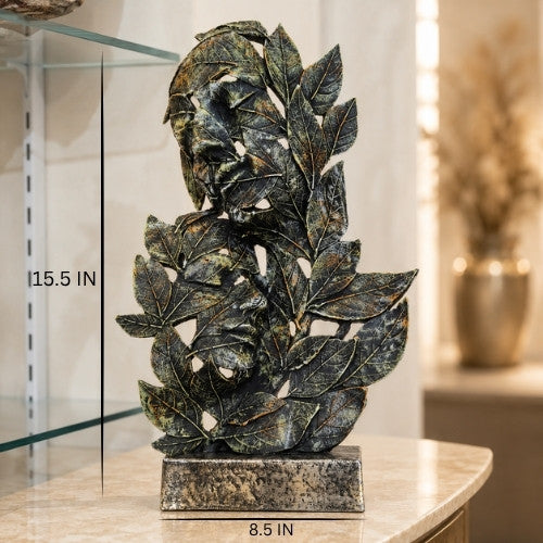 Premium Modern Abstract Face Sculpture with Leaf Design for Elegant Home Decoration