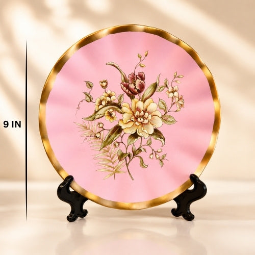 Premium Pink Floral Decor Set (3 Pieces) – Polyresin & Marble Dust