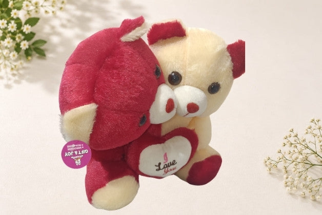 COUPLE TEDDY BEAR WITH HEART SOFT TOY | I LOVE YOU PLUSH TEDDY | GIFT FOR BOYS & GIRLS