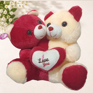 COUPLE TEDDY BEAR WITH HEART SOFT TOY | I LOVE YOU PLUSH TEDDY | GIFT FOR BOYS & GIRLS