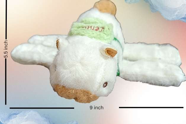 CAPYBARA SLAP BAND SOFT TOY (WHITE) WITH TAIL SPINNING FUNCTION | GIFT FOR BOY AND GIRL