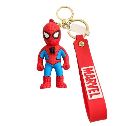 Spider-Man Superhero Keychain with Marvel Strap | Cute 3D Anime Action Figure Bag Charm &amp; Key Ring