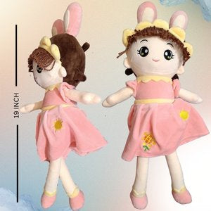 RABBIT EAR DOLL SOFT TOY (PINK) | FROK DOLL | GIFT FOR GIRLS