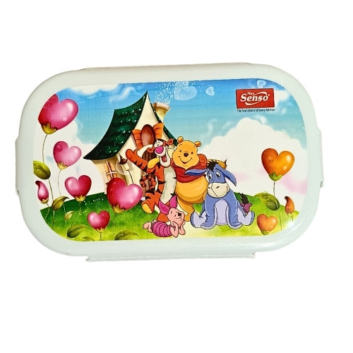 Kids Cartoon Lunch Box with Spoon, Fork & Sauce Container | Cute School Tiffin Box for Boys & Girls