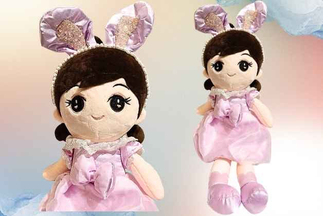 FANCY EAR DOLL SOFT TOY (PURPLE) | FROK DOLL | GIFT FOR GIRLS