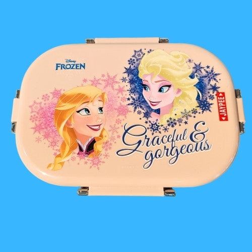 Frozen Princess Kids Lunch Box with Stainless Steel Spoon | Insulated Steel Tiffin Box | Leak-Proof & Food Grade | Pink