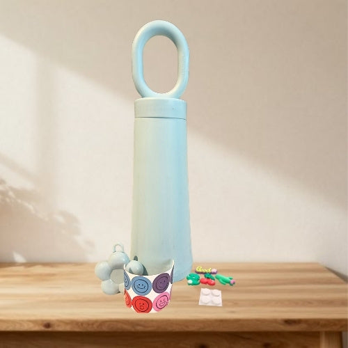 Good Water Bottle with Handle & Flower Charm
