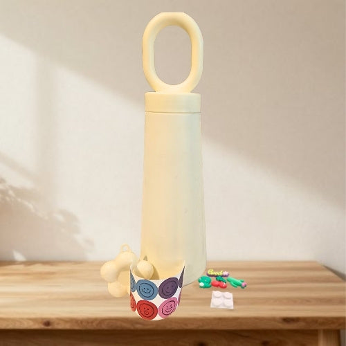 Good Water Bottle with Handle & Flower Charm