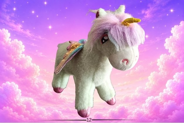 MAGICAL PEGASUS UNICORN PLUSH TOY WITH RAINBOW MANE