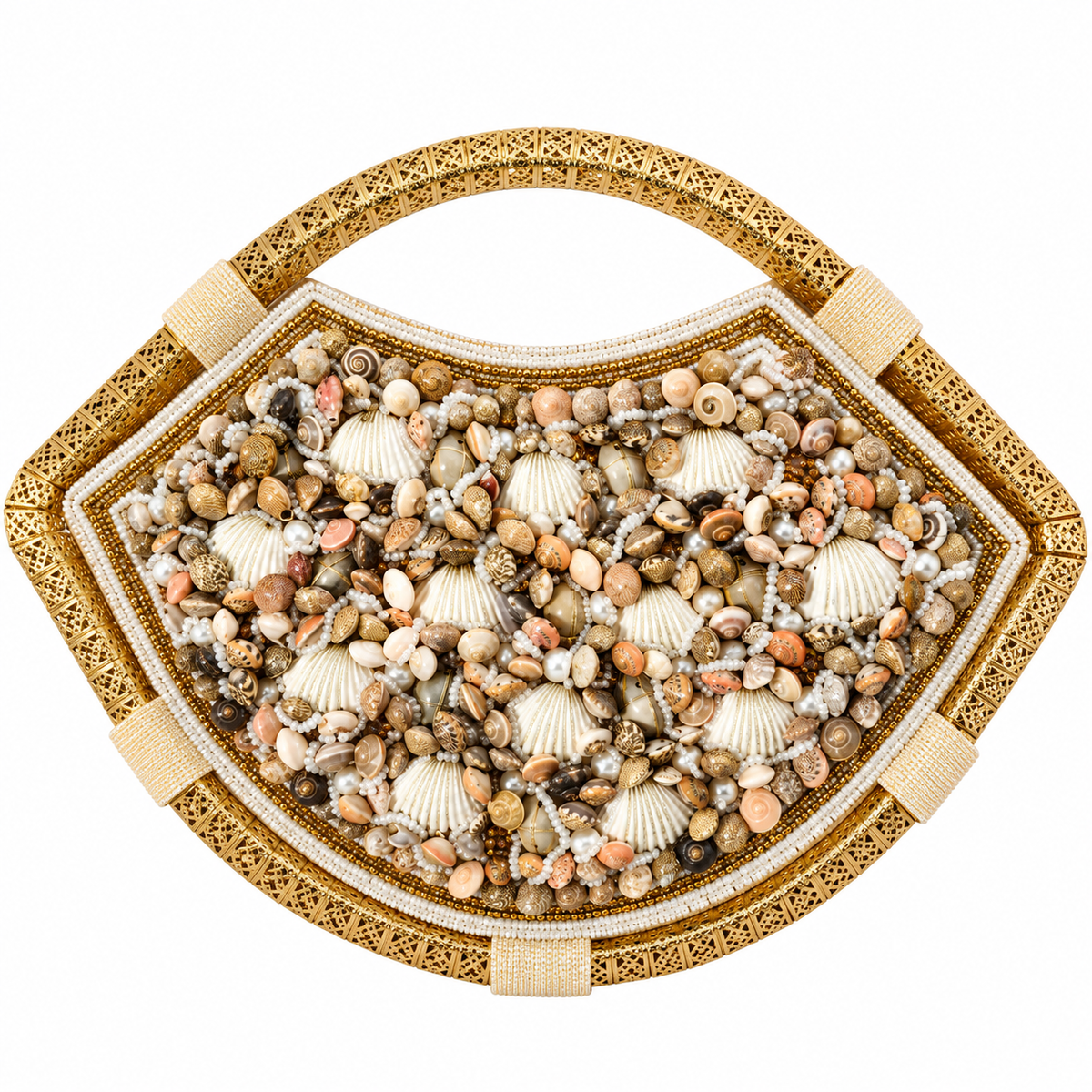 Party Wear Seashell Embellished Sling Handbag for Women