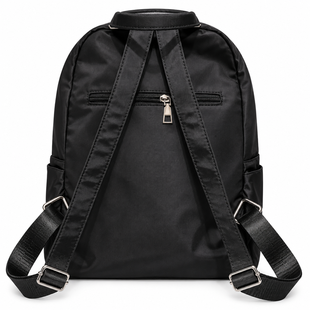 XSJ Elegant Black Nylon Backpack – Lightweight Travel & Daily Use Bag